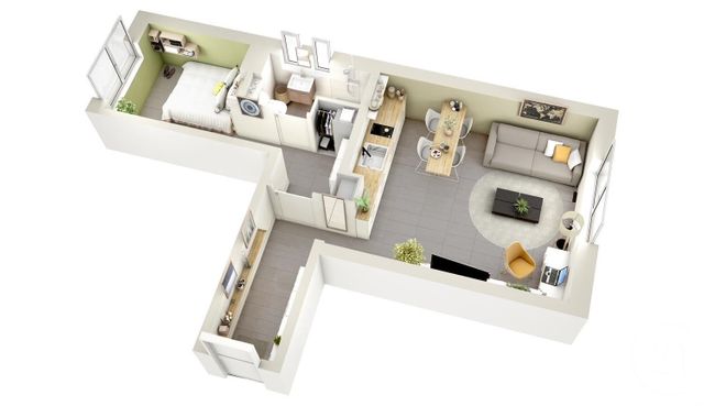 Appartement T2 à vendre - 2 pièces - 33.4 m2 - LYON - 69008 - RHONE-ALPES - Century 21 Immobilière De L'Ozon