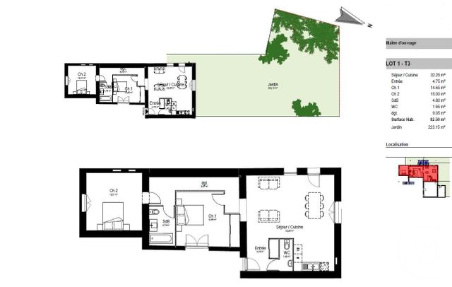 Appartement T3 à vendre - 3 pièces - 83.75 m2 - MIRIBEL - 01 - RHONE-ALPES - Century 21 Immobilière De L'Ozon
